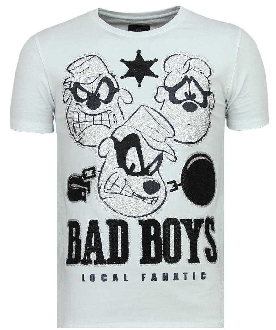 Rhinestones Beagle Boys - Rolig T-Shirt Man - W - Vit