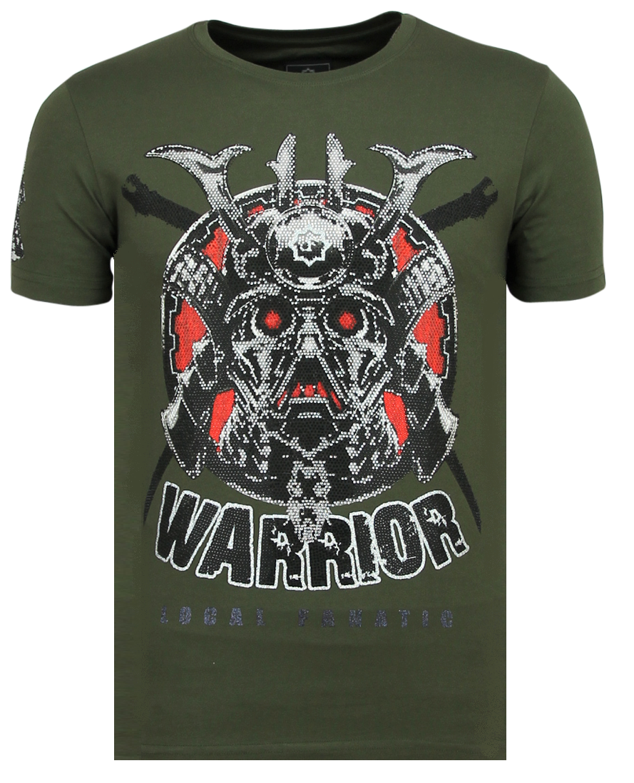 Savage Samurai Rhinestones - Herr T-Shirt - G - Grun