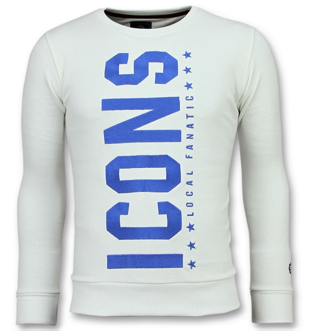 ICONS Vertical Sweater - Herr Tryck På Tröja - W - Vit