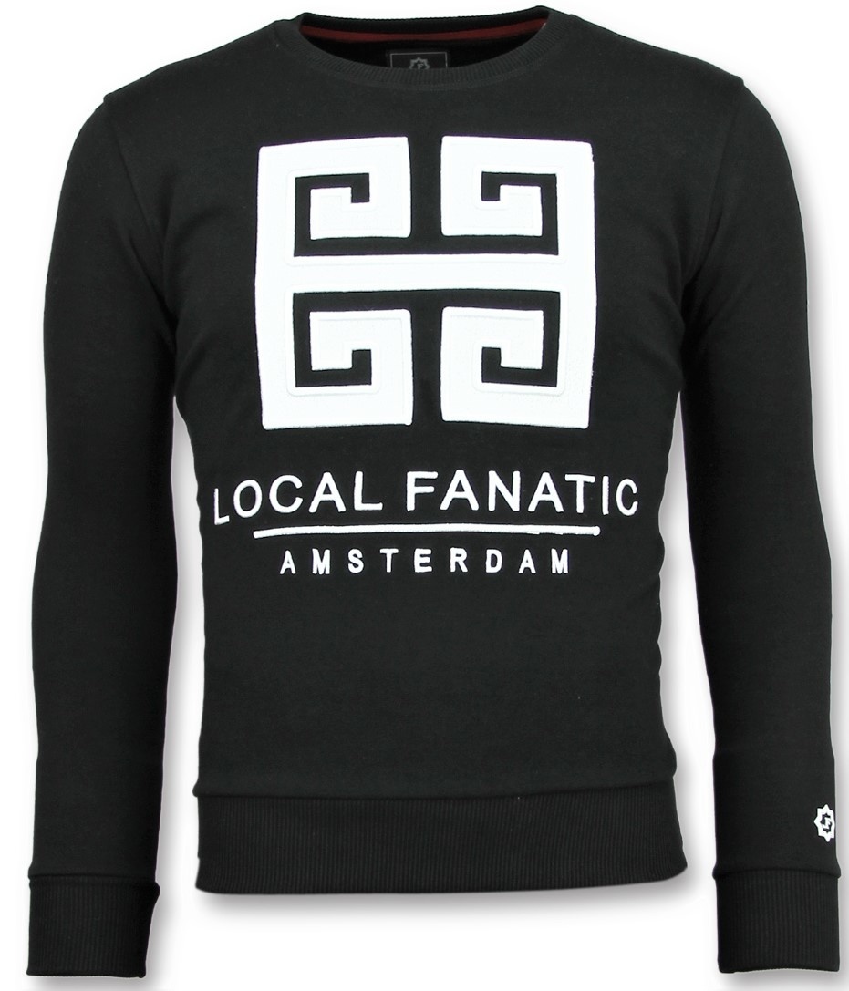 Greek Border Sweater - Tryck På Tröja Herr - Z - Svart