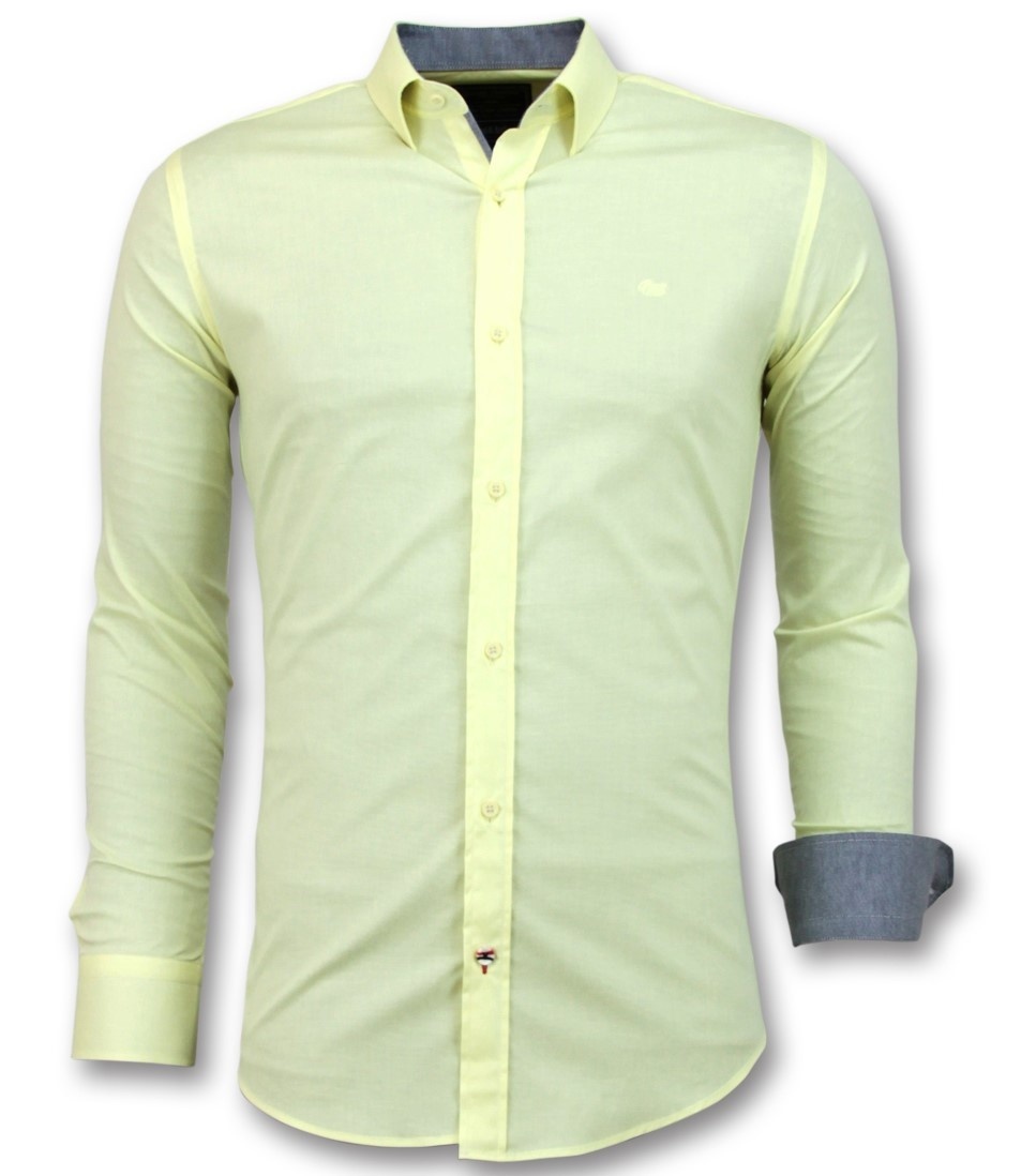 Blanco Blouse Män - Herrskjorta Långärmad Gul