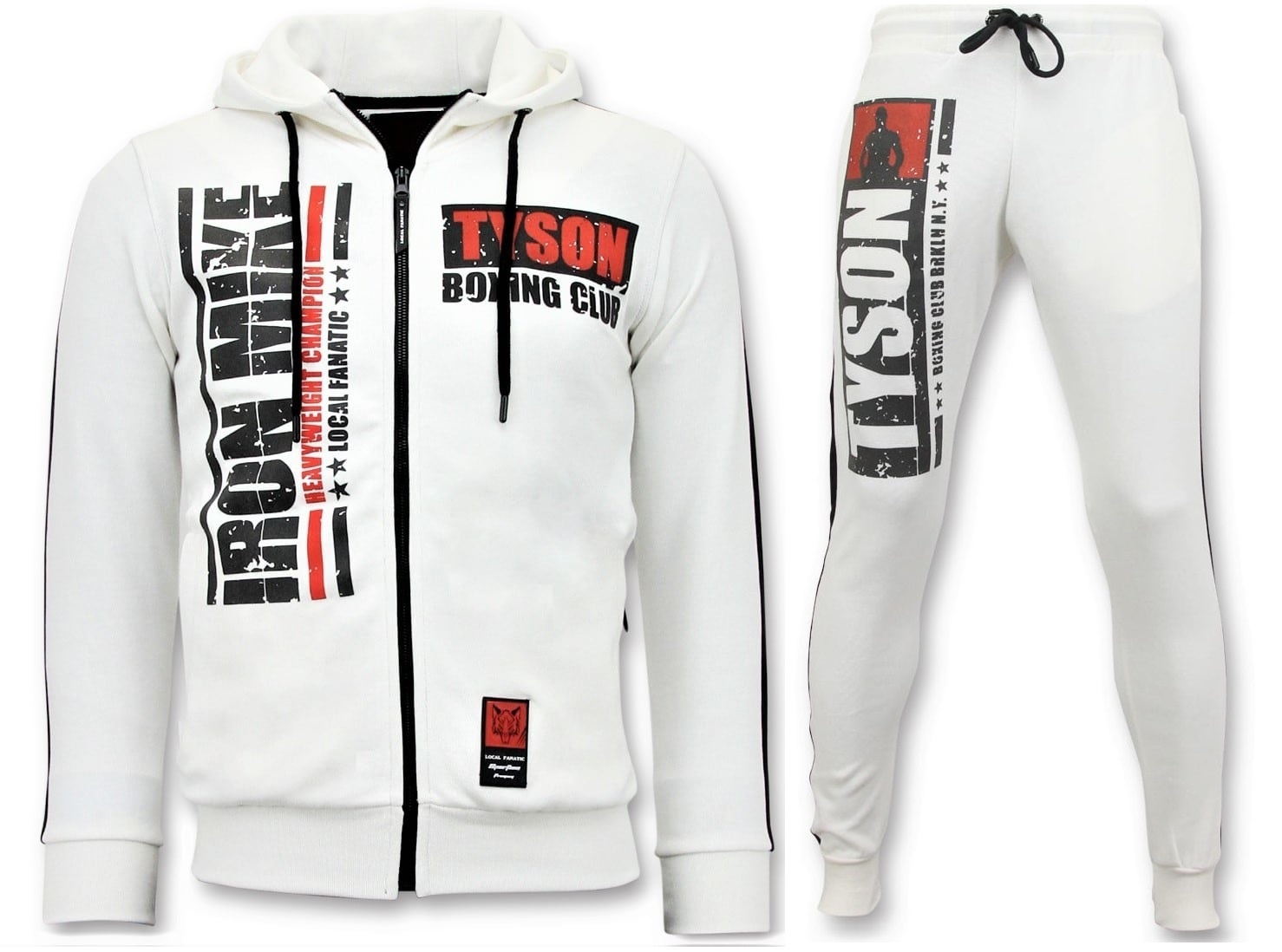 Män Jogging - Iron Mike Tyson Boxing - Vit