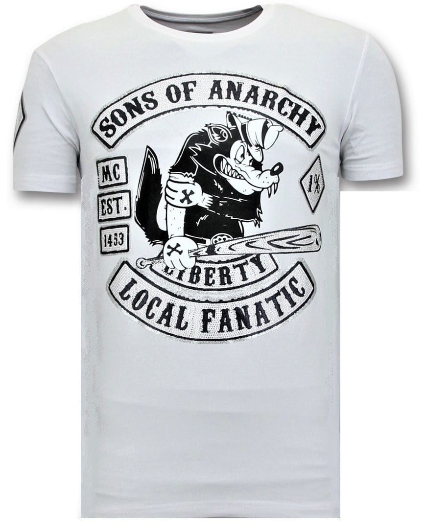 Män T-Shirt Tryck - Sons Of Anarchy MC Vit