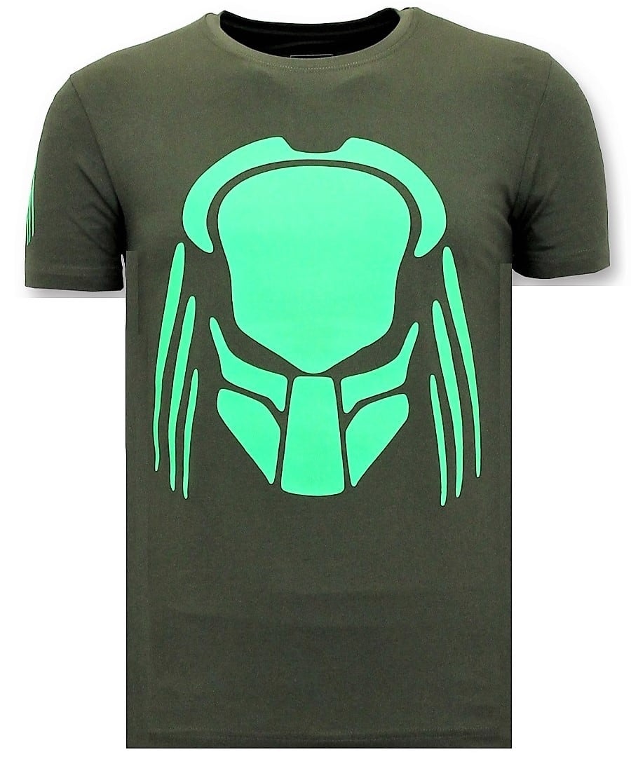 T-Shirt Män Med Tryck - Tryck Predator Neon - Grön