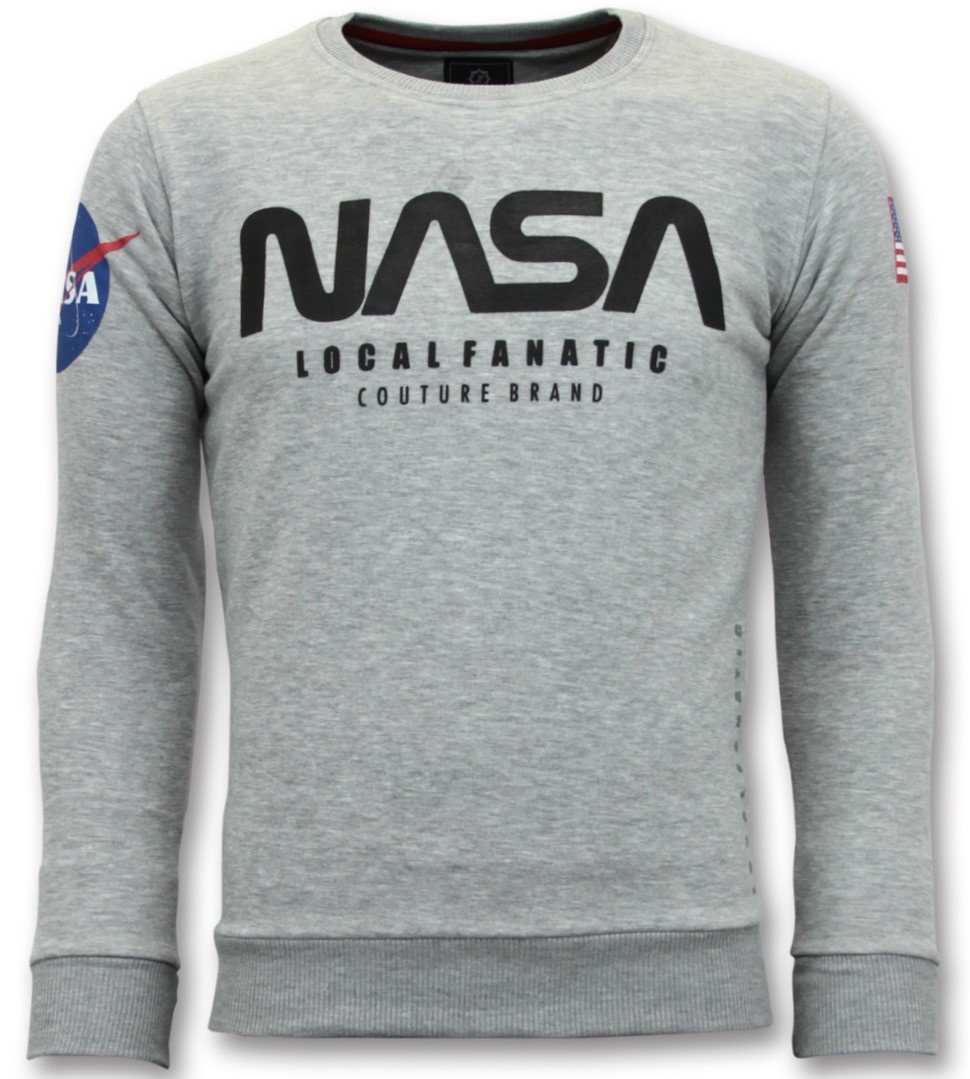 Män S - Nasa Amerikanska Flaggan - Grå