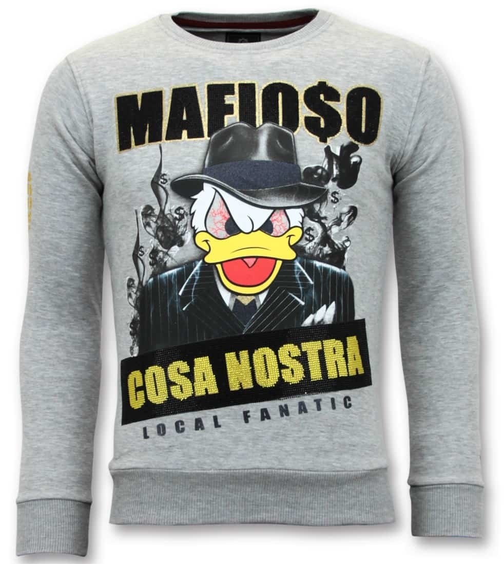 Män Sweater - Cosa Nostra Mafioso Grå