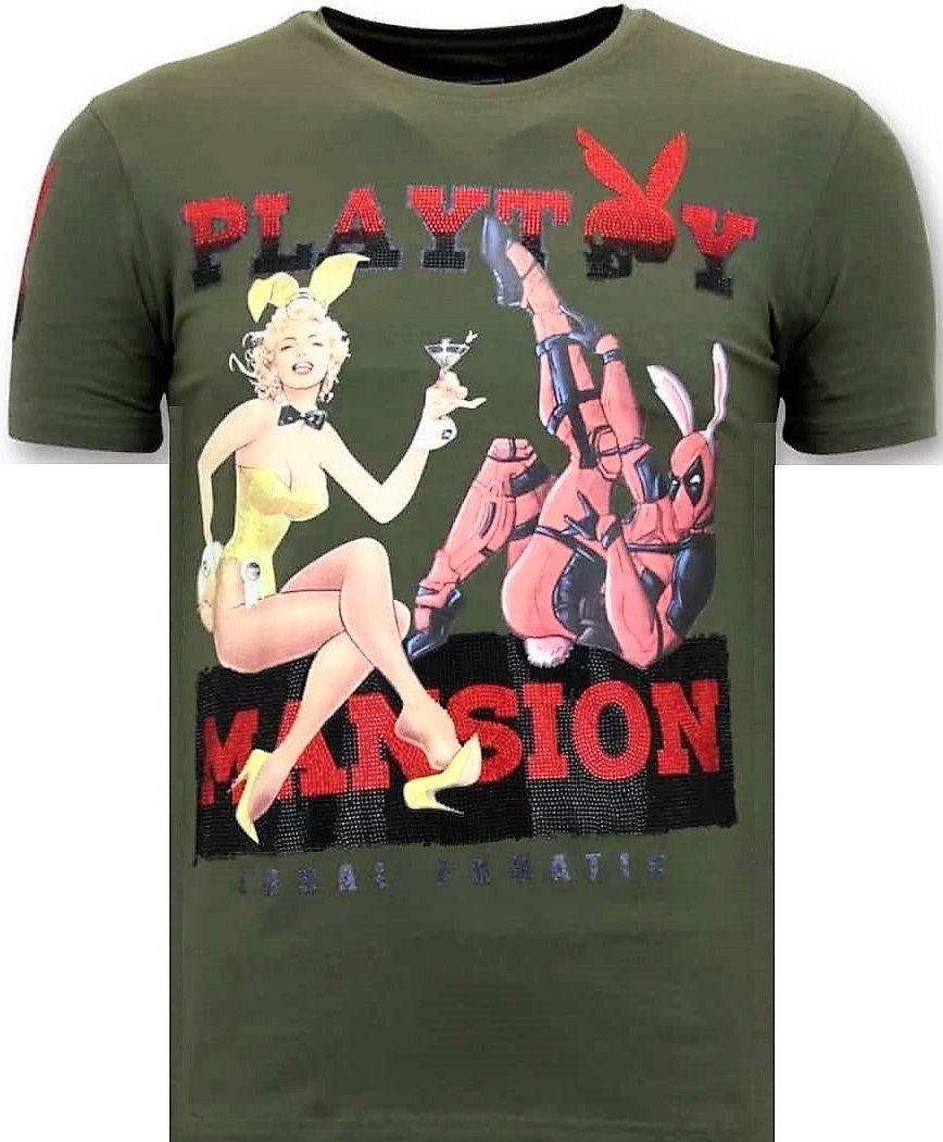 Tuff Män T-Shirt - The Playtoy Mansion Grön