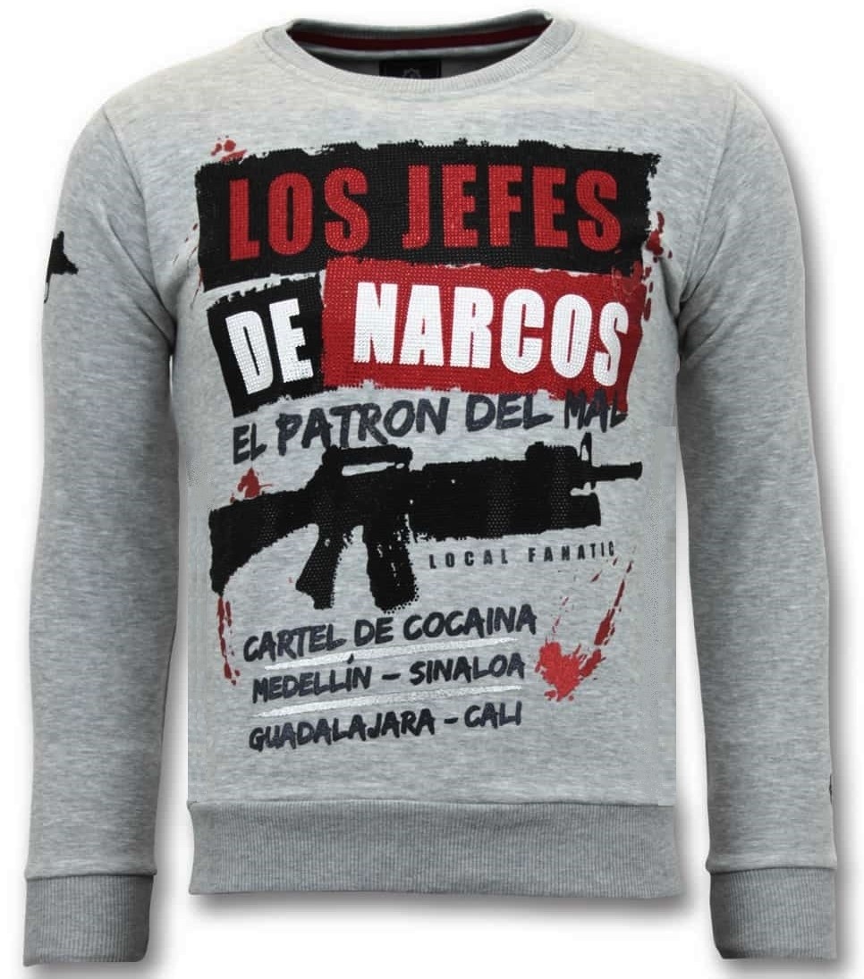Män's - Los Jefes The Narcos Grå