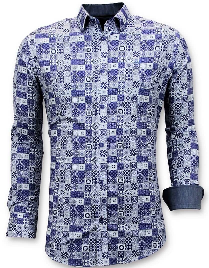 Trendiga Män Skjortor - Digital Printing Blå