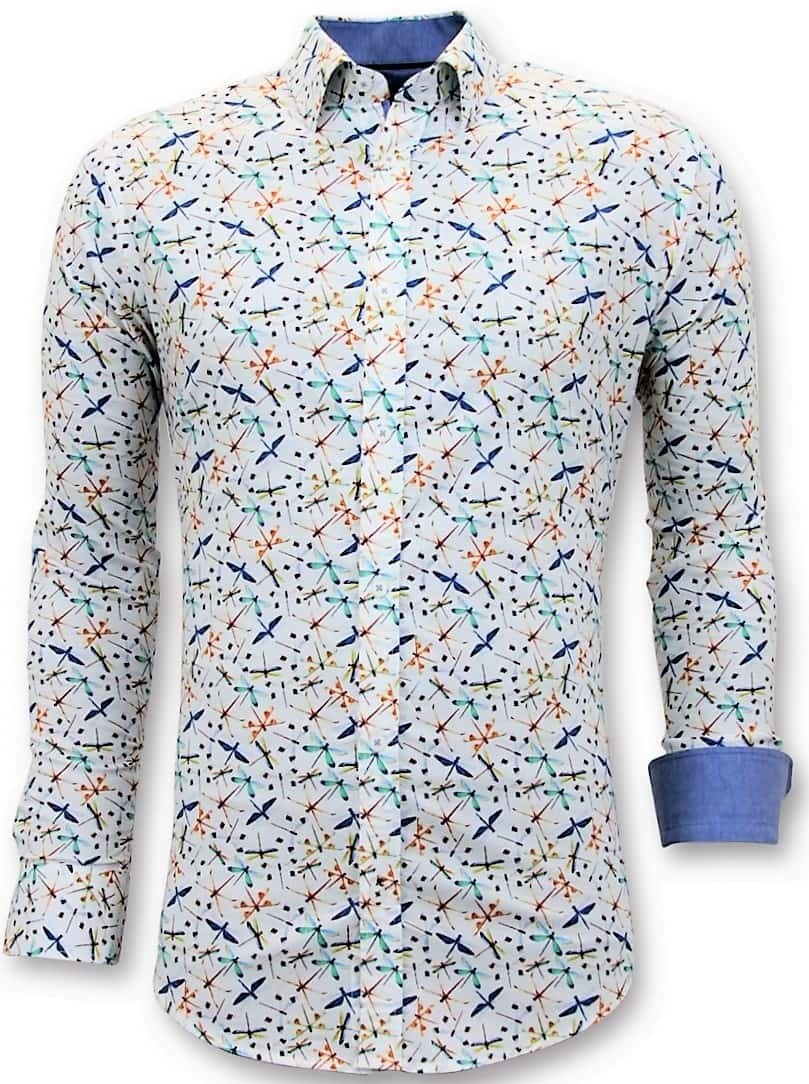 Herrskjortor Digital Print - Slim FiT-Shirt Vit
