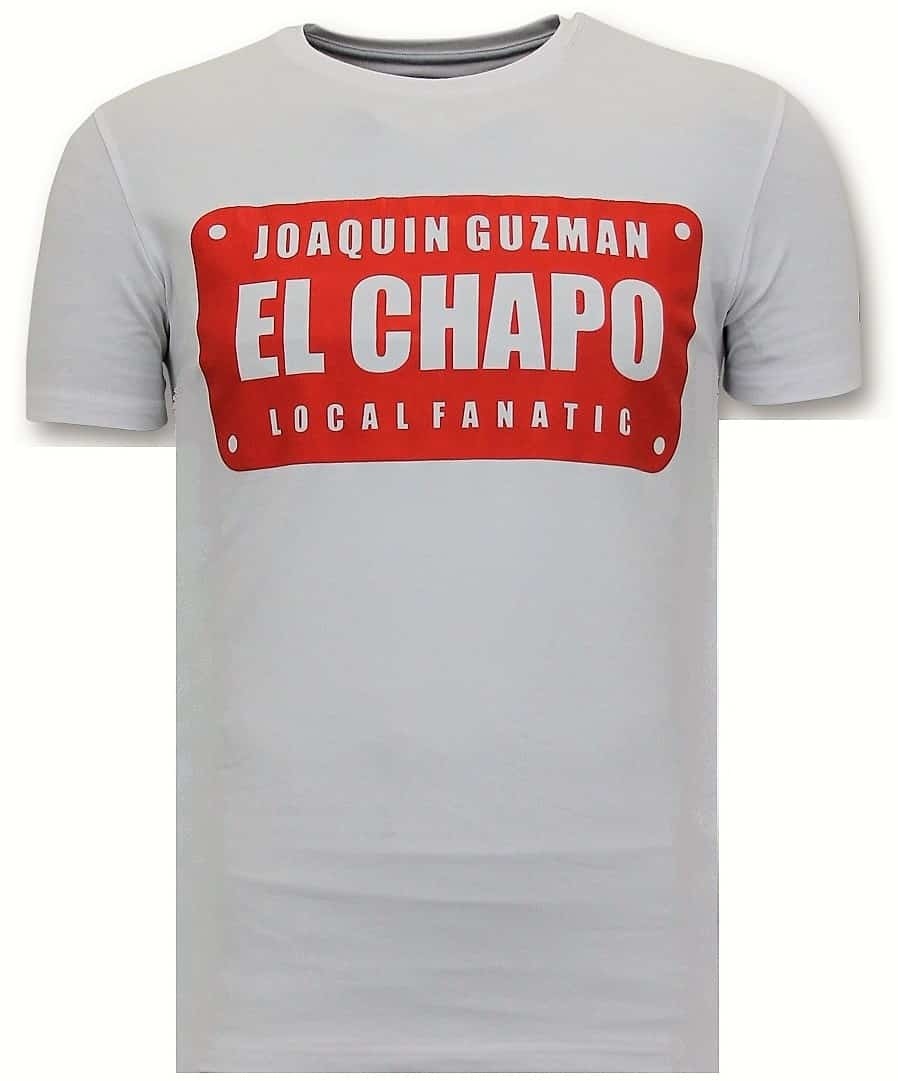 Män T-Shirt - Joaquin El Chapo Guzman - Vit