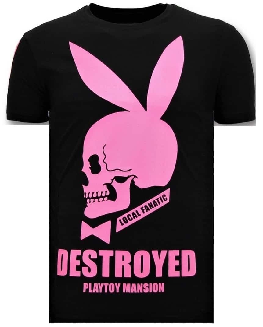 T-Shirt - Förstörd Playtoy - Svart