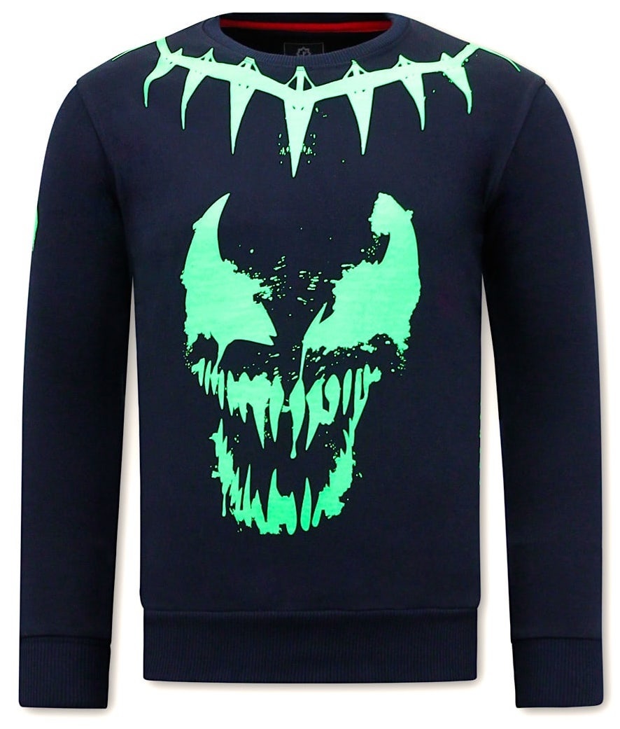 Tröjor Herr Venom Face Neon - Blå
