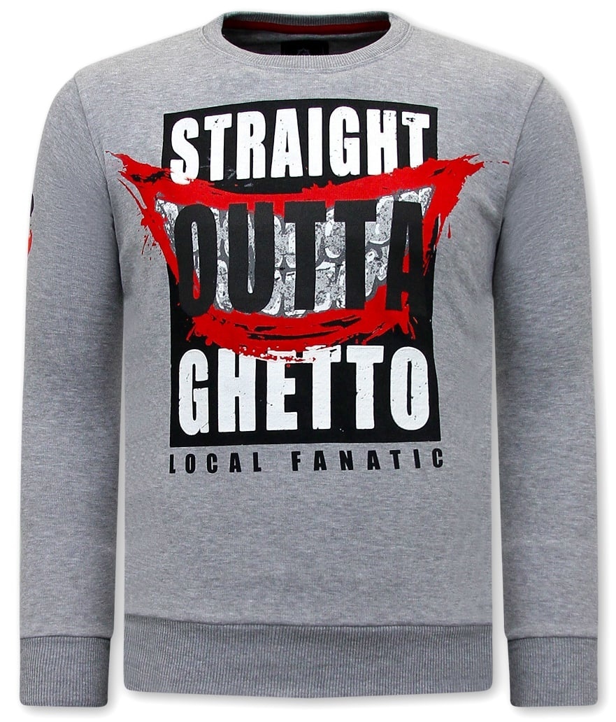 Tröjor Herr Straight Outta Ghetto - Grå