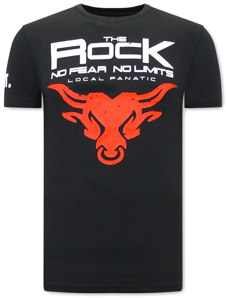 T-Shirt Med Tryck The Rock - Svart