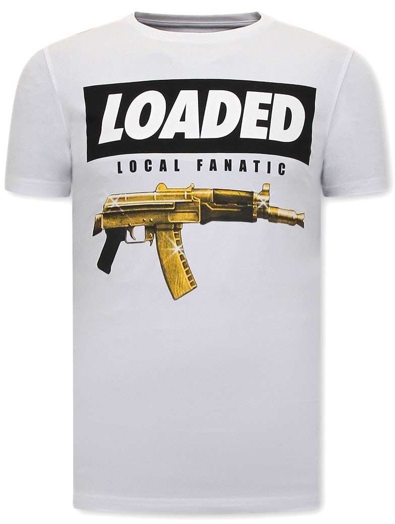 T-Shirt Med Tryck Loaded Gun - Vit