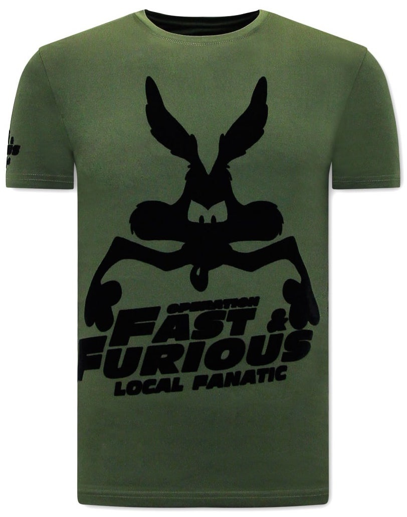 T-Shirt Med Tryck Fast And Furious - Grön