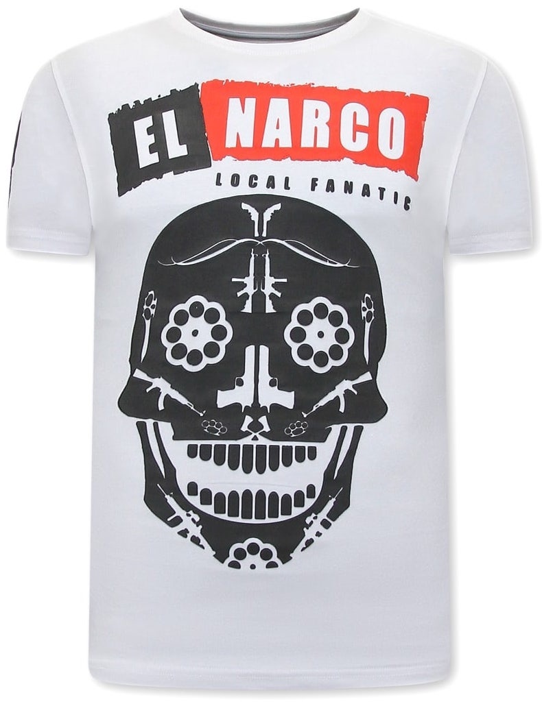 El Narco T-Shirt Med Tryck - Vit