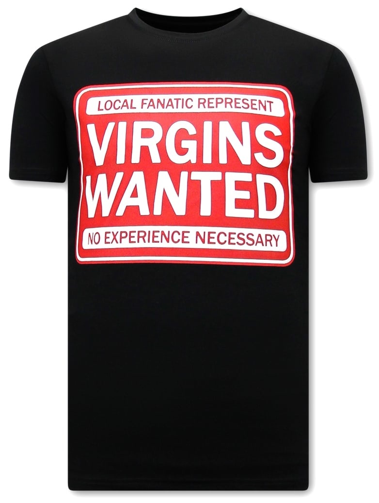 T-Shirt Med Tryck Virgins Wanted - Svart