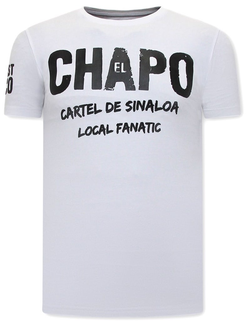 EL Chapo Cartel De Sinaloa Herr T-Shirt - Vit