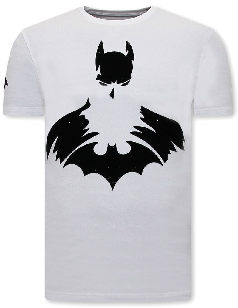 T-Shirt Herr Batman Print - Vit