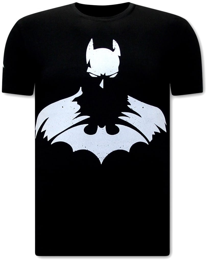 T-Shirt Herr Batman Print - Svart