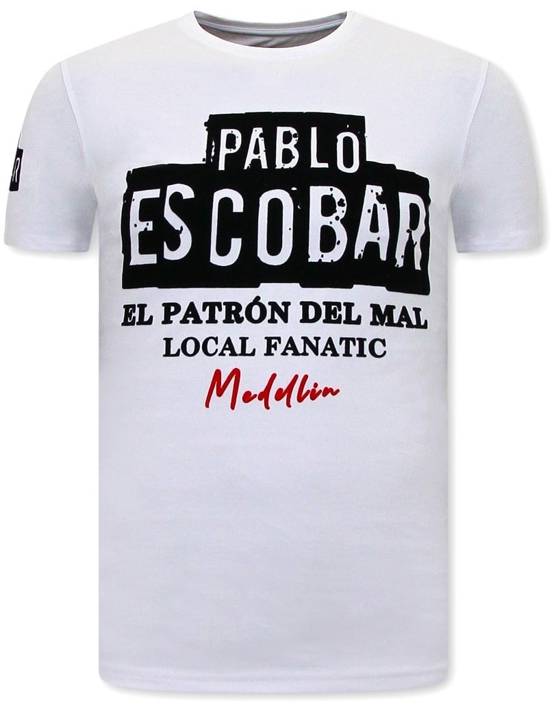 Pablo Escobar T-Shirt Herr - Vit