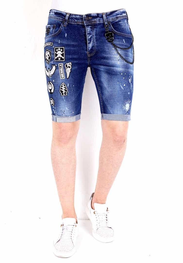 Korta Jeansshorts Herr - Bla