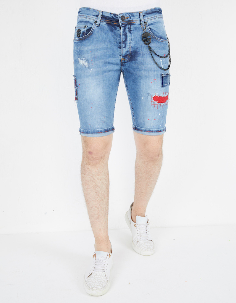 Ljusa Jeansshorts Herr - Bla