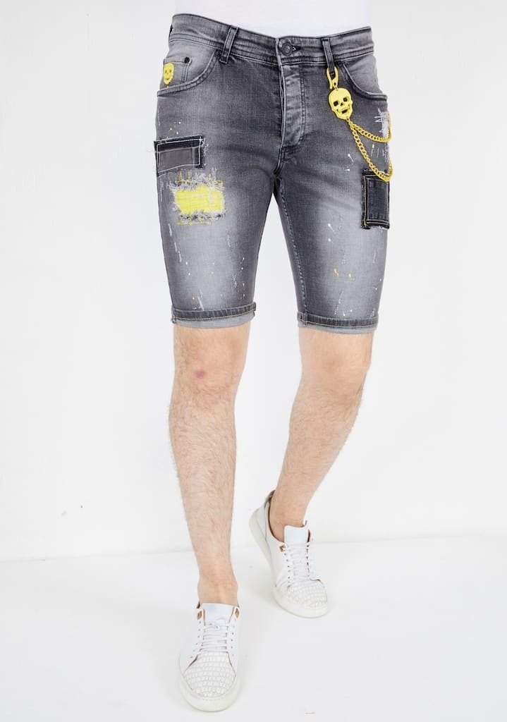 Korta Jeansshorts Herr - Gra