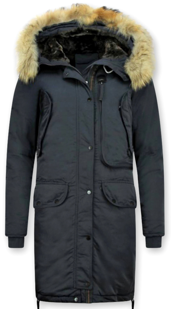 Parka Damer - Quilted Jacka Vinterjacka Blå