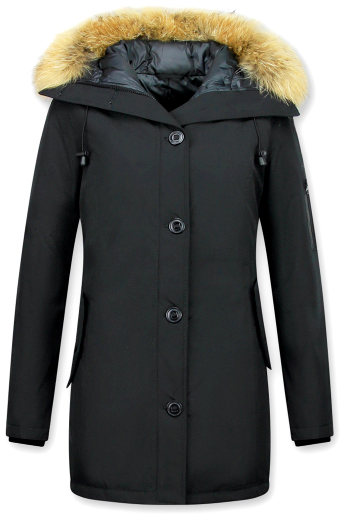 Vinterjacka Kanada Lang - Parka Sidfickor Damer - Z - Svart