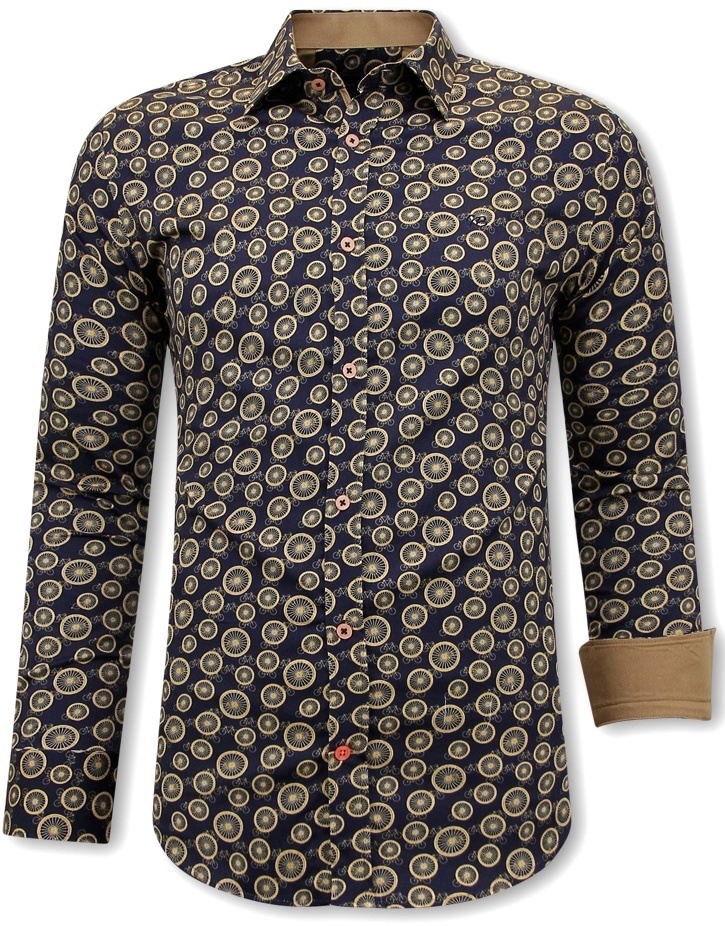 Cykeltryck Skjorta Slim Fit Brun