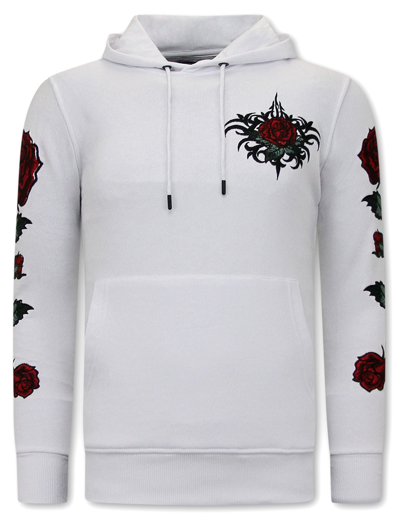 Huvtröja Herr Love & Roses Vit