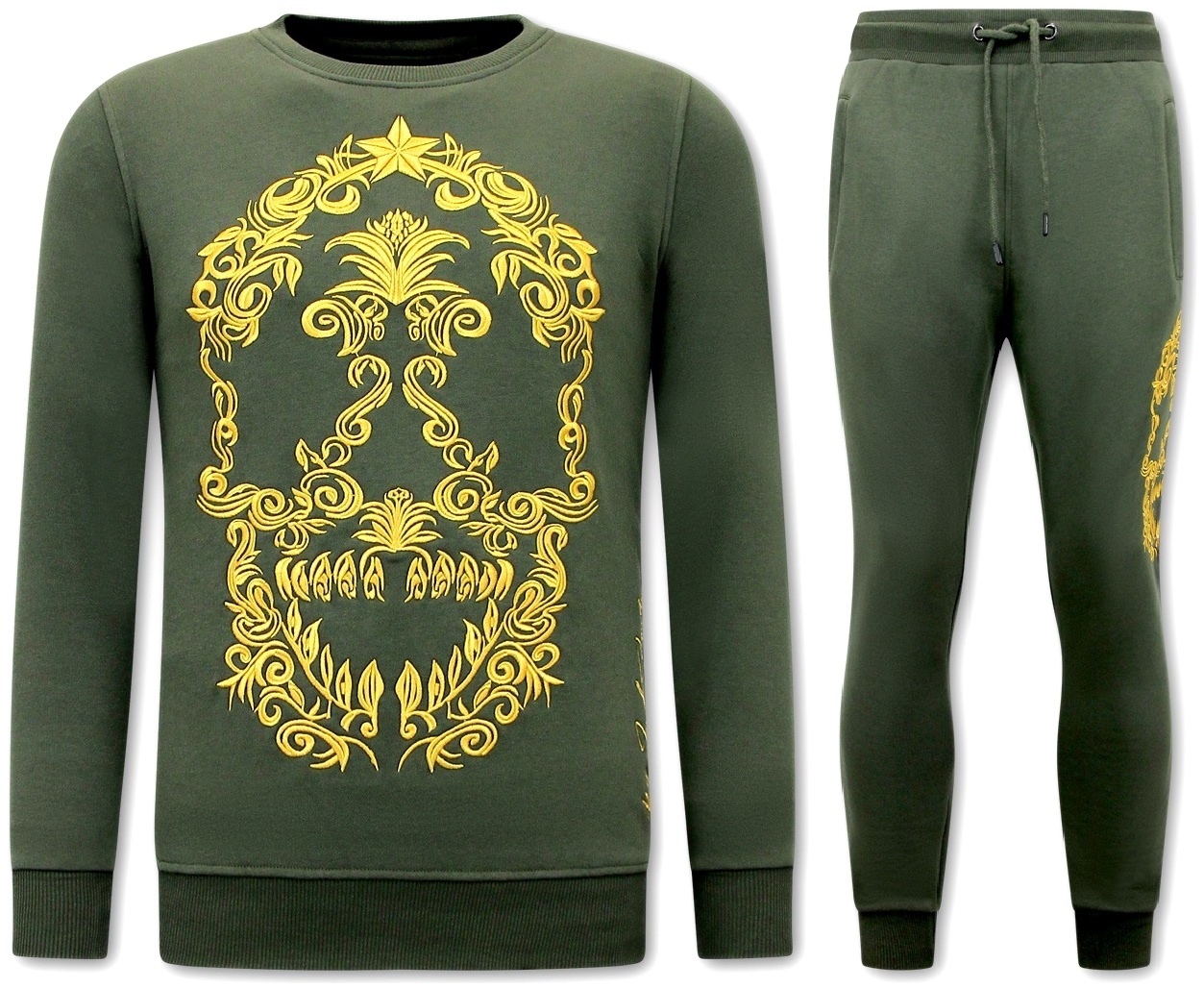 Träningsoutfit Herr Skull Embroidery Gron