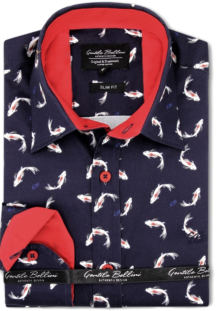 Slim Fit Skjorta Bla