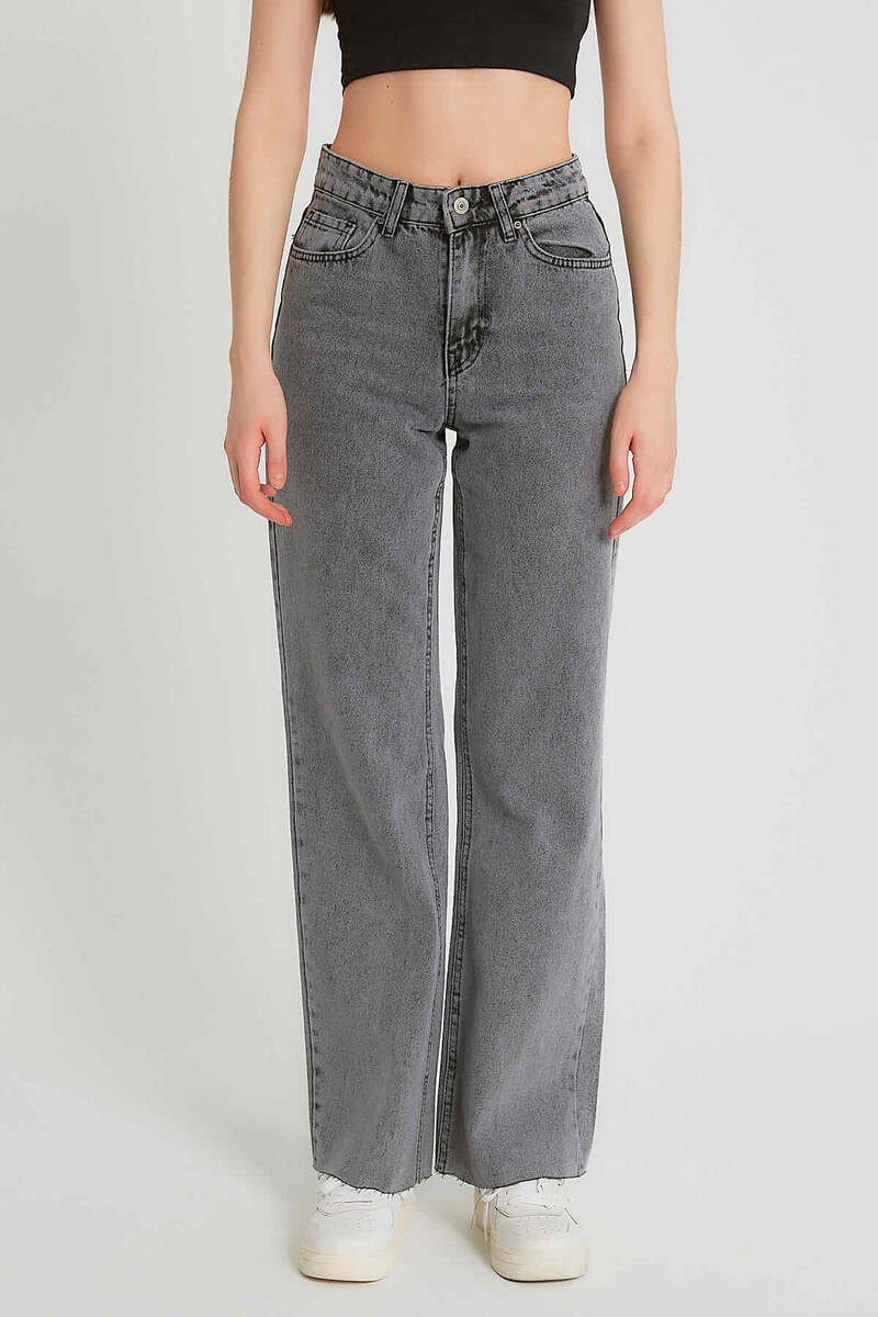 Jeans High Waist - D - Grå