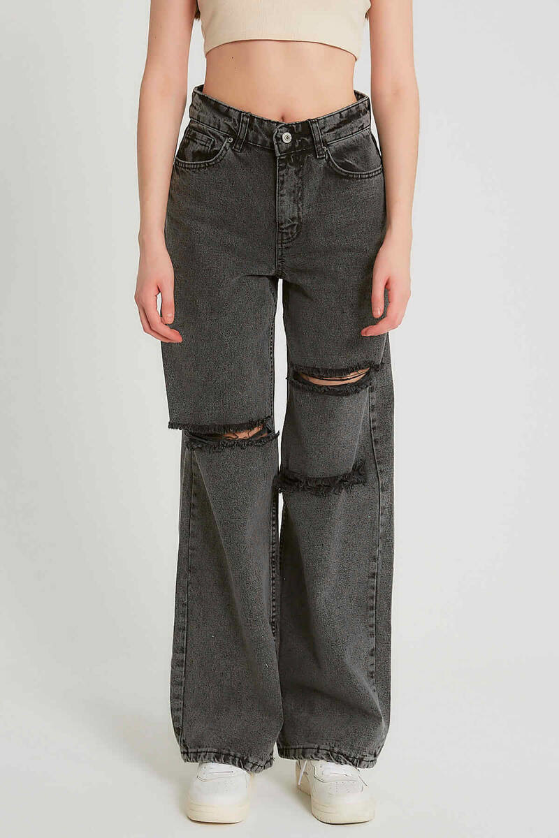 Jeans High Waist - D - SvartGrå