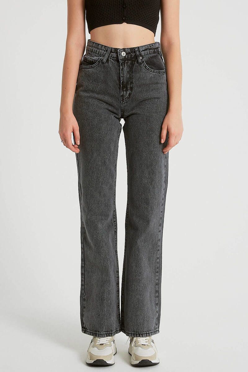 Jeans High Waist - D - Svart