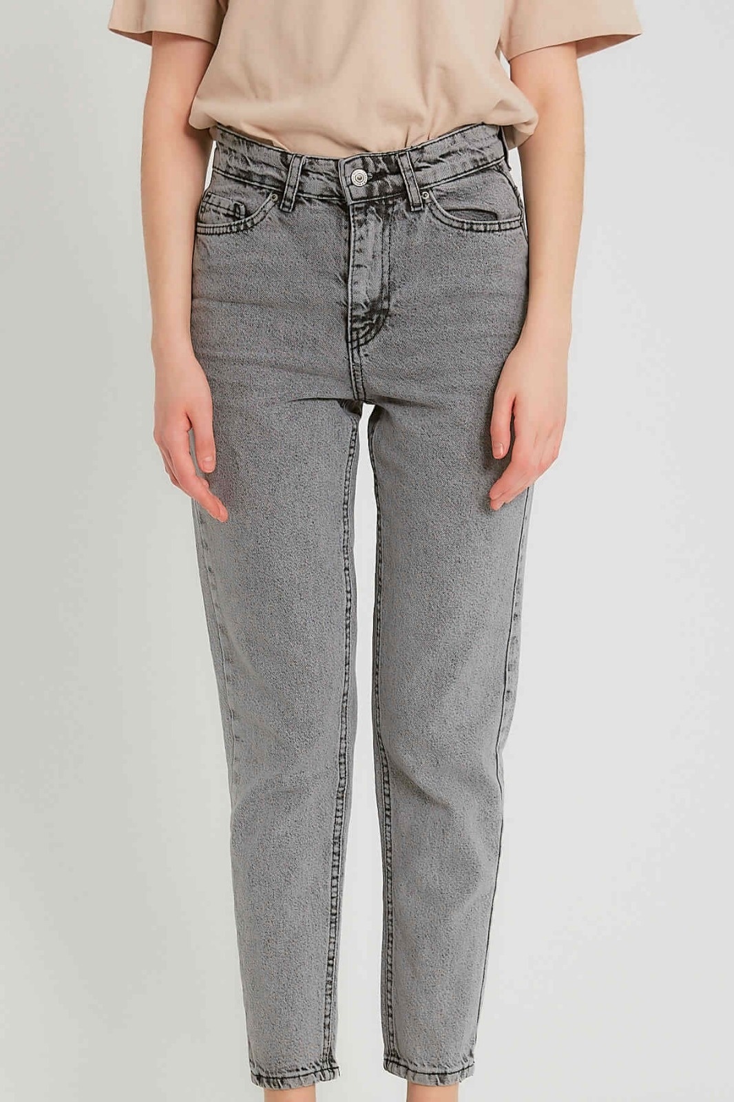 Jeans High Waist - D - Grå