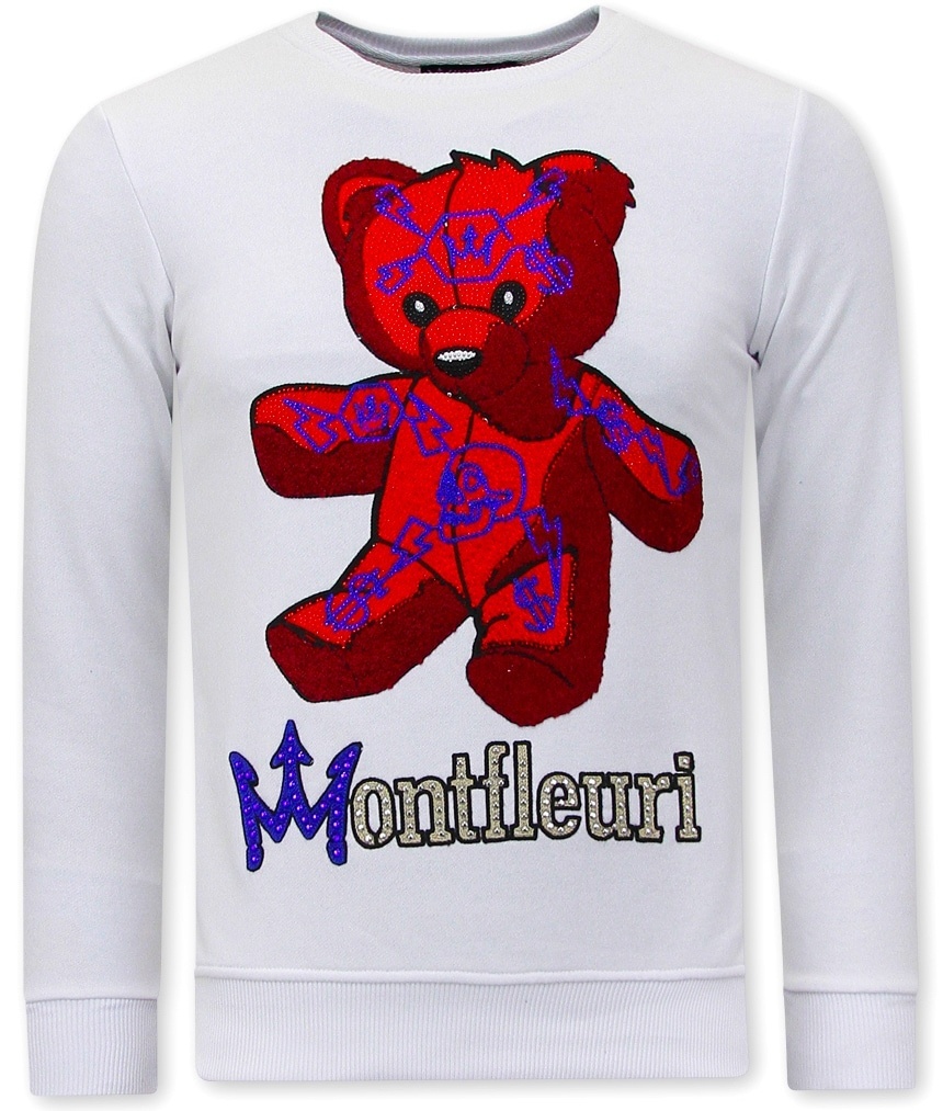 Herr Tröja Teddy Bear - Vit