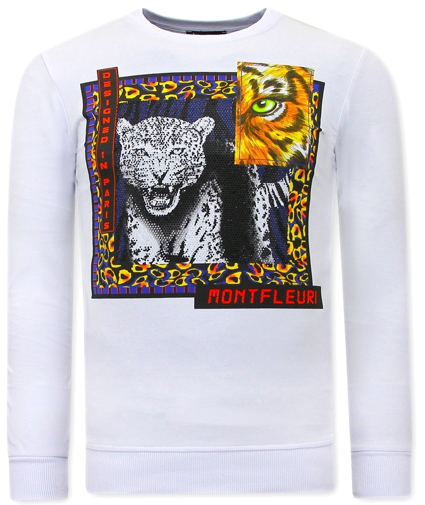 Lång Tröja Kille Tiger Poster - Vit