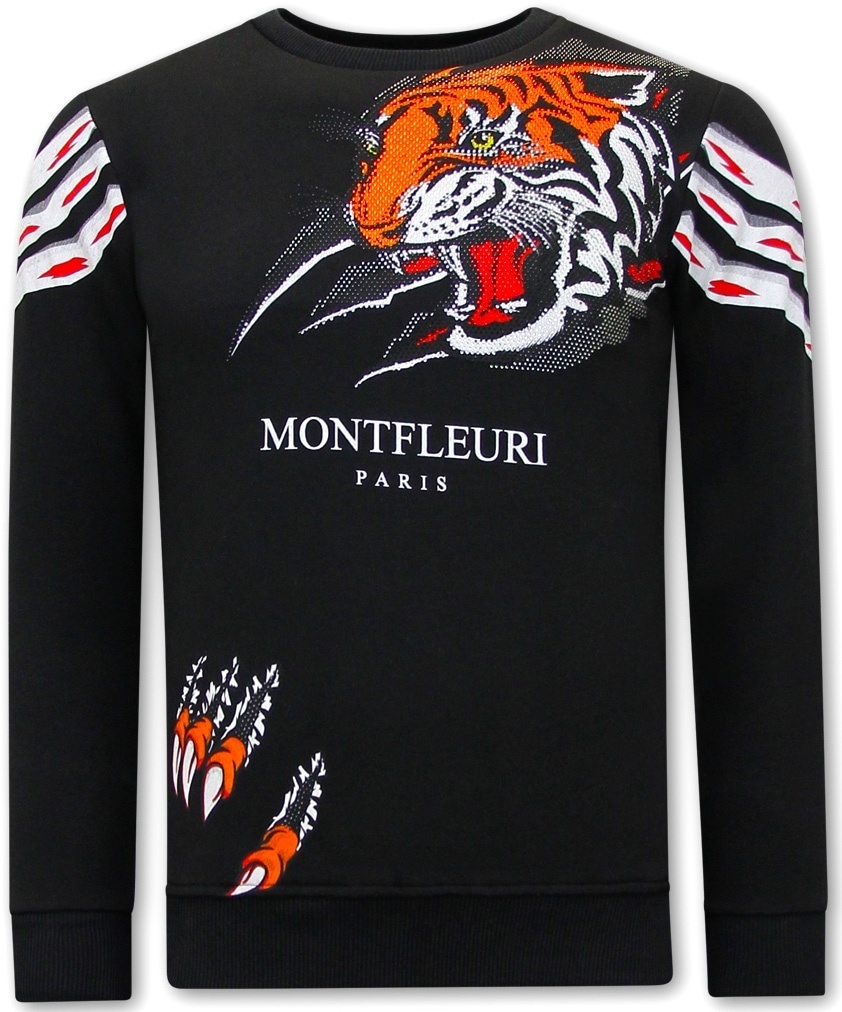 Roliga Tröjor För Män Tiger Head Svart