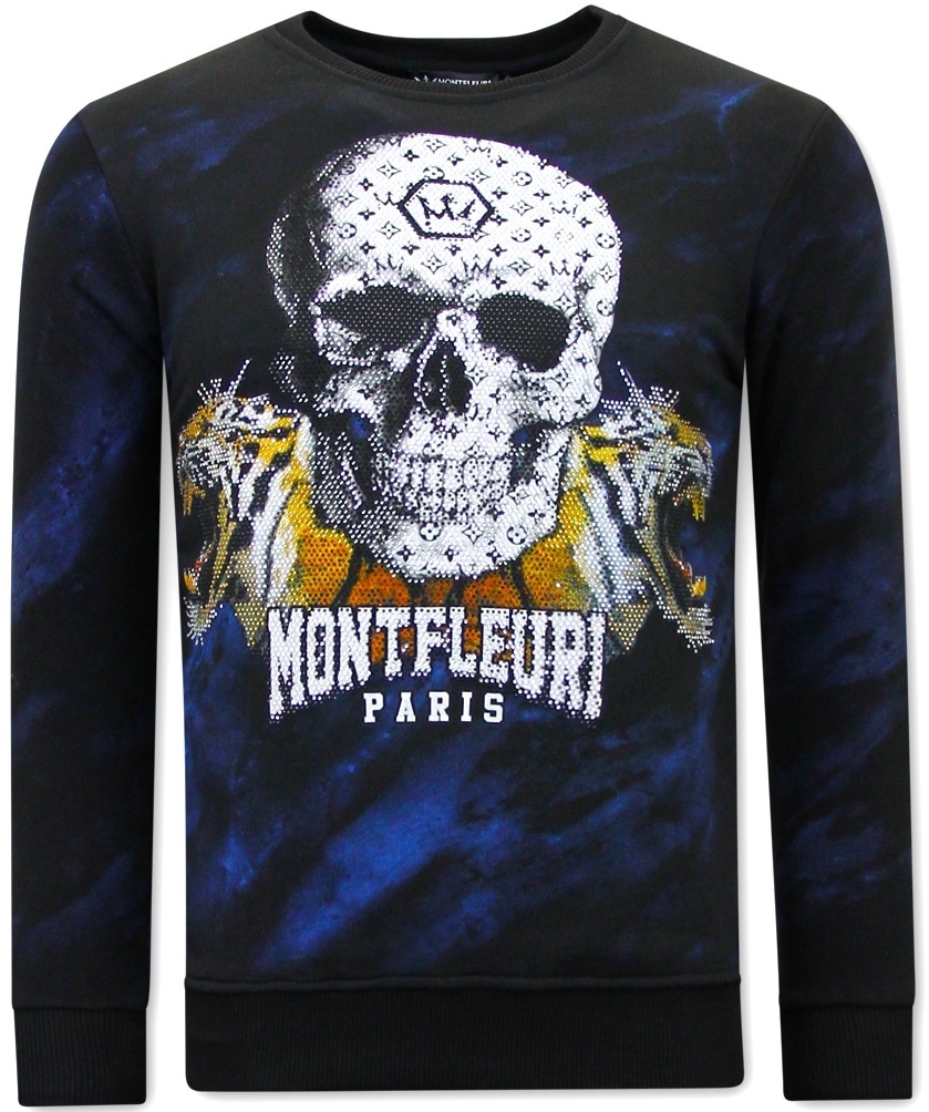 Skull Tiger Tjocktröja Herr Svart