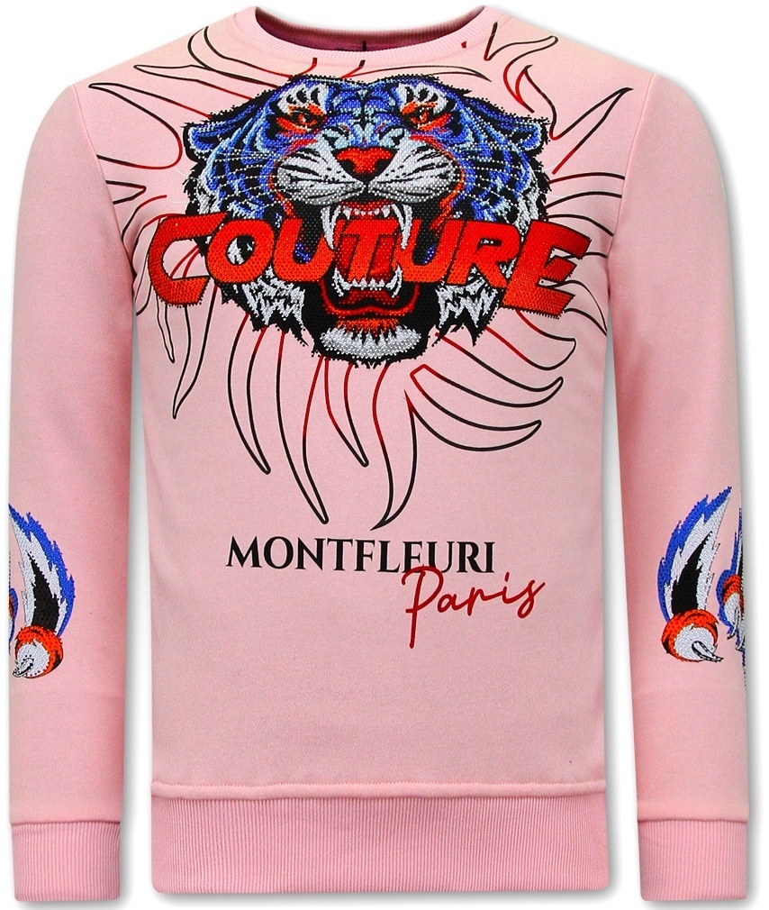Tiger Print Långa Tröjor Kille Rosa