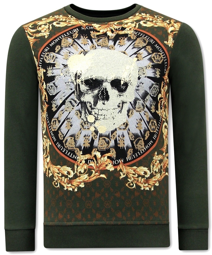 Tröjor Skull Strass Grön