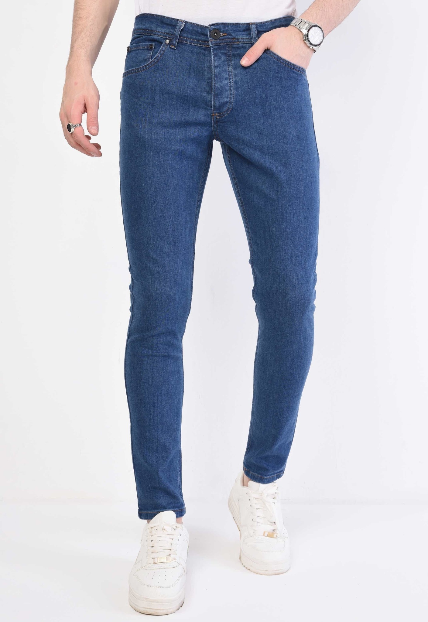 Byxor För Män Slim Fit - DPS- NW - Bla
