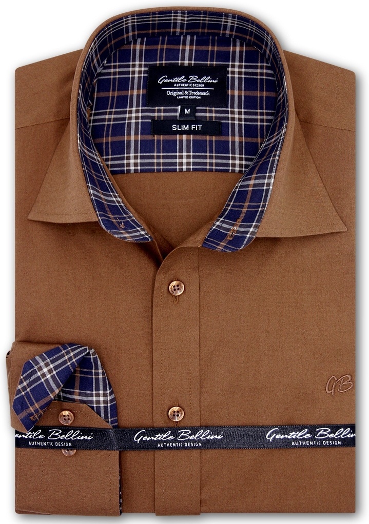 Herrskjortor Slim Fit - Brun
