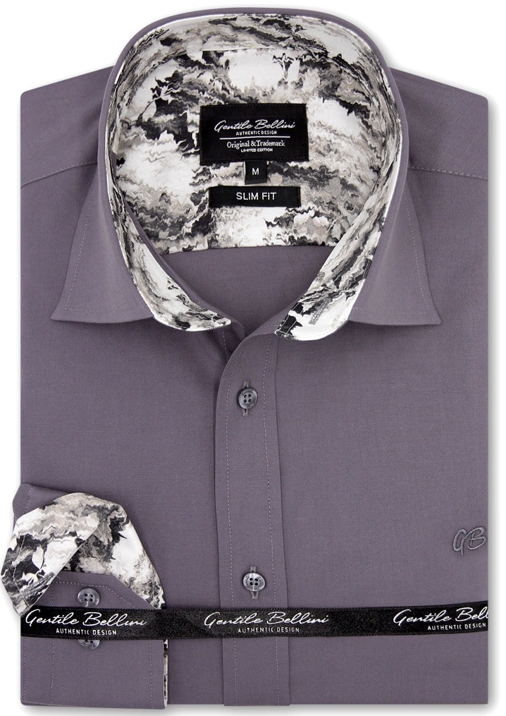 Skjorta Herr Slim Fit - Grå