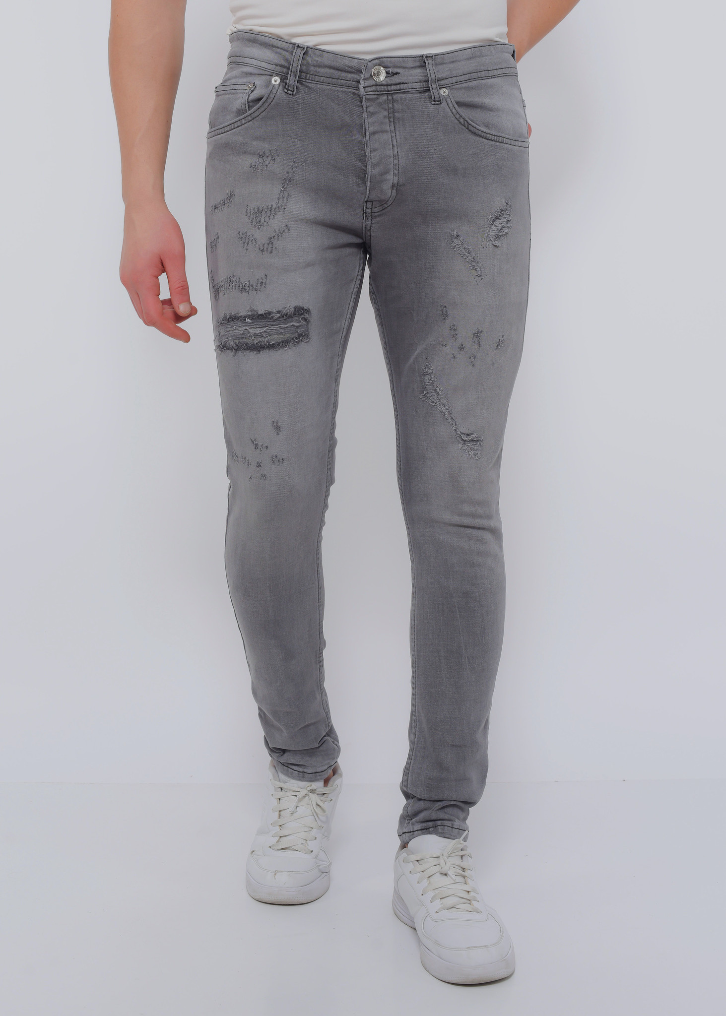 Stretch Jeans Herr Slim Fit -DC-- Gra